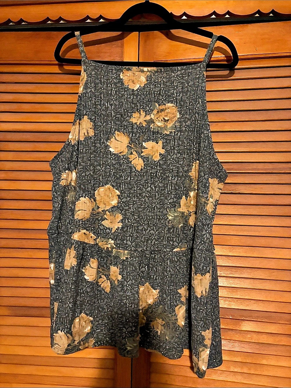 Maurices Floral spaghetti strap tunic, Gray & Orange Size 2X